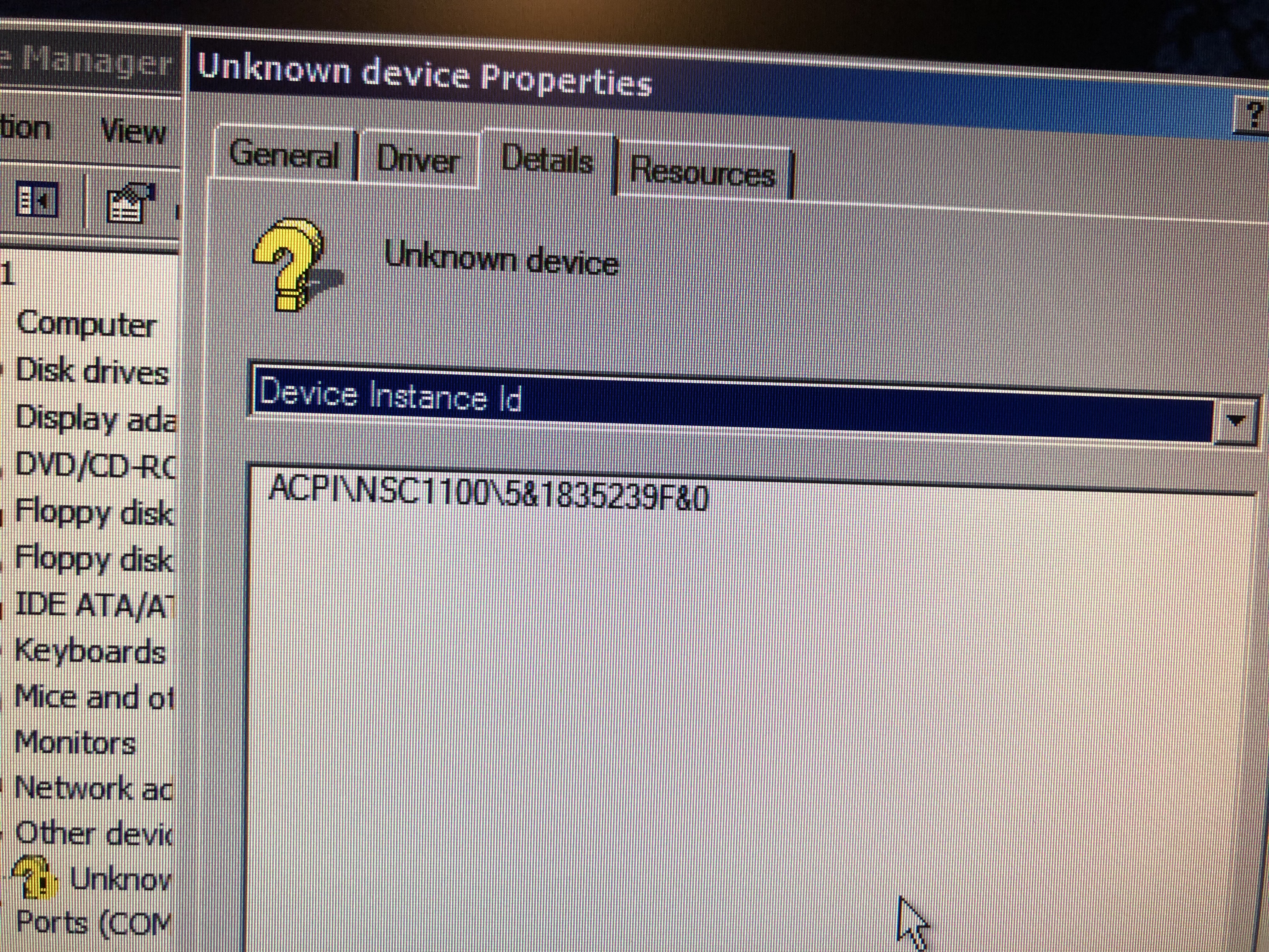 ACPI Device unknown with Questionmark