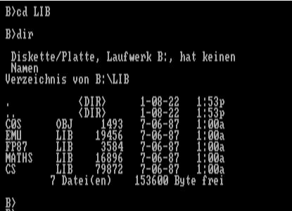 Diskette 2 in Laufwerk B (LIB)